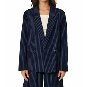 NEW REMAIN rory stripe blazer in midnight stripe